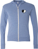 Yin Yang Heart Pocket Print Triblend Full-Zip Hoodie Tee - Yoga Clothing for You