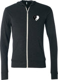 Yin Yang Heart Pocket Print Triblend Full-Zip Hoodie Tee - Yoga Clothing for You