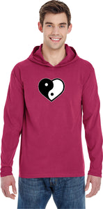 Yin Yang Heart Pigment Hoodie Yoga Tee Shirt - Yoga Clothing for You