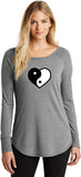 Yin Yang Heart Triblend Long Sleeve Tunic Yoga Shirt - Yoga Clothing for You