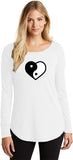 Yin Yang Heart Triblend Long Sleeve Tunic Yoga Shirt - Yoga Clothing for You