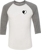 Yin Yang Heart Pocket Print Eco Raglan 3/4 Sleeve Yoga Tee - Yoga Clothing for You
