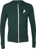 Yin Yang Heart Pocket Print Triblend Full-Zip Hoodie Tee - Yoga Clothing for You