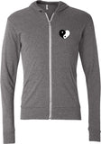 Yin Yang Heart Pocket Print Triblend Full-Zip Hoodie Tee - Yoga Clothing for You