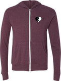 Yin Yang Heart Pocket Print Triblend Full-Zip Hoodie Tee - Yoga Clothing for You