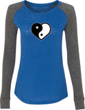 Yin Yang Heart Preppy Patch Yoga Tee Shirt - Yoga Clothing for You