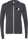 Yin Yang Heart Pocket Print Triblend Full-Zip Hoodie Tee - Yoga Clothing for You