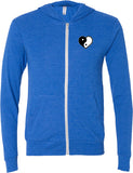 Yin Yang Heart Pocket Print Triblend Full-Zip Hoodie Tee - Yoga Clothing for You