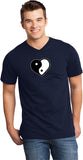 Yin Yang Heart Important V-neck Yoga Tee Shirt - Yoga Clothing for You