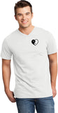 Yin Yang Heart Pocket Print Important V-neck Yoga Tee - Yoga Clothing for You