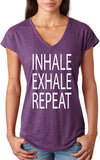 Inhale Exhale Repeat Triblend V-neck Yoga Tee Shirt - Yoga Clothing for You