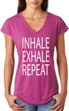 Inhale Exhale Repeat Triblend V-neck Yoga Tee Shirt - Yoga Clothing for You