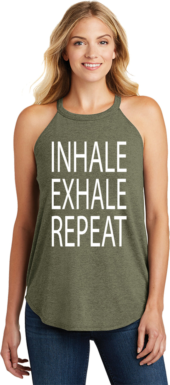 Inhale Exhale Repeat Triblend Yoga Rocker Tank Top - Yoga Clothing for You