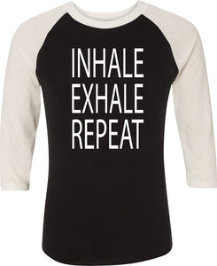 Inhale Exhale Repeat Eco Raglan 3/4 Sleeve Yoga Tee Shirt - Yoga Clothing for You
