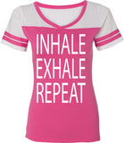 Inhale Exhale Repeat Powder Puff Yoga Tee Shirt - Yoga Clothing for You