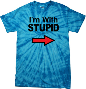 I'm With Stupid T-shirt Black Print Spider Tie Dye Tee - Yoga Clothing for You