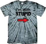 I'm With Stupid T-shirt Black Print Spider Tie Dye Tee - Yoga Clothing for You