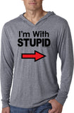 I'm With Stupid T-shirt Black Print Lightweight Hoodie - Yoga Clothing for You