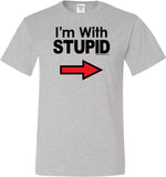 I'm With Stupid T-shirt Black Print Tall Tee - Yoga Clothing for You