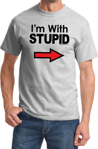I'm With Stupid T-shirt Black Print - Yoga Clothing for You