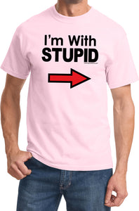 I'm With Stupid T-shirt Black Print - Yoga Clothing for You