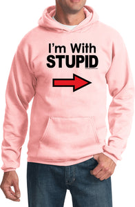 I'm With Stupid Hoodie Black Print - Yoga Clothing for You