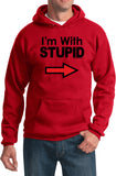 I'm With Stupid Hoodie Black Print - Yoga Clothing for You