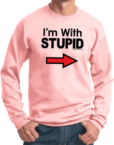 I'm With Stupid Sweatshirt Black Print - Yoga Clothing for You