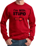 I'm With Stupid Sweatshirt Black Print - Yoga Clothing for You