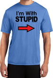 I'm With Stupid T-shirt Black Print Moisture Wicking Tee - Yoga Clothing for You