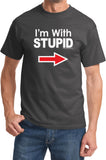 I'm With Stupid T-shirt White Print - Yoga Clothing for You