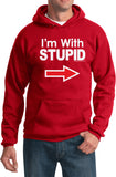 I'm With Stupid Hoodie White Print - Yoga Clothing for You