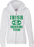Ladies St Patricks Day Full Zip Hoodie Irish Drinking Team - Yoga Clothing for You