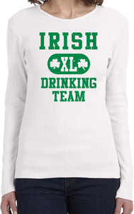 Ladies St Patricks Day Shirt Irish Drinking Team Long Sleeve - Yoga Clothing for You