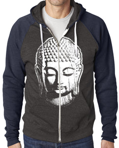 Mens Big Buddha Head Full-Zip Hoodie - Yoga Clothing for You