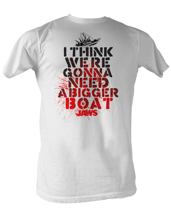 Jaws T-Shirt We're Gonna Need A Bigger Boat Blood White Tee - Yoga Clothing for You