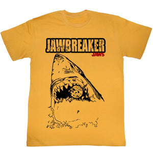 Jaws T-Shirt Distressed Jawbreaker Shark Silhouette Ginger Tee - Yoga Clothing for You