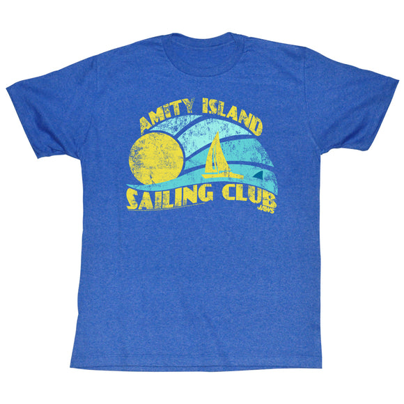 Jaws T-Shirt Amity Island Sailing Club Royal Heather Tee - Yoga Clothing for You