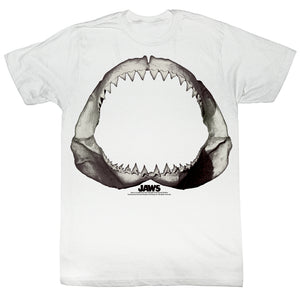 Jaws T-Shirt Shark Jaw Mouth Bone White Tee - Yoga Clothing for You