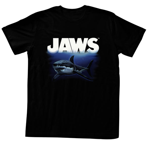Jaws Tall T-Shirt Deep Blue Sea Animated Shark Black Tee - Yoga Clothing for You