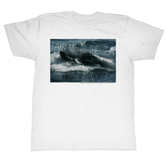 Jaws T-Shirt Take Me To The Sea Color Portrait White Tee - Yoga Clothing for You