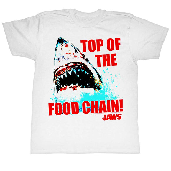 Jaws T-Shirt Top Of The Food Chain White Tee - Yoga Clothing for You