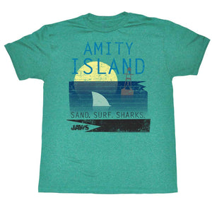 Jaws T-Shirt Amity Island New Colors Mahi Heather Tee - Yoga Clothing for You