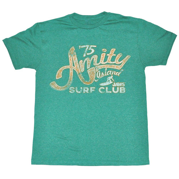 Jaws T-Shirt '75 Amity Island Surf Club Mahi Heather Tee - Yoga Clothing for You