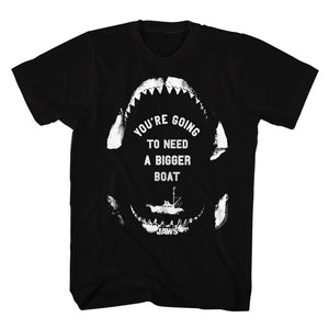 Jaws Tall T-Shirt You're Going To Need A Bigger Boat Jaw Bone Black Tee - Yoga Clothing for You