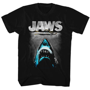 Jaws Tall T-Shirt Lichtenstein Movie Poster Black Tee - Yoga Clothing for You