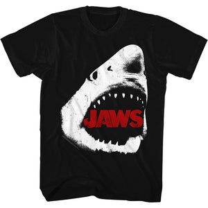 Jaws T-Shirt Distressed Shark Coming For You White Black Tee - Yoga Clothing for You