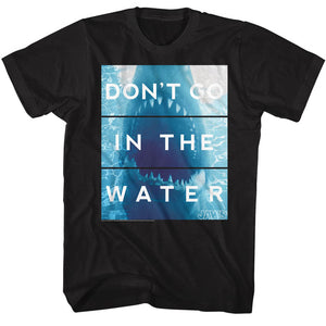 Jaws Tall T-Shirt Don't Go In The Water Open Bite Black Tee - Yoga Clothing for You