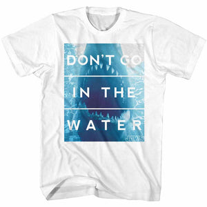 Jaws T-Shirt Don't Go In The Water Open Bite White Tee - Yoga Clothing for You