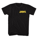 Jaws Comic Cover Black T-shirt Front and Back